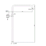 SHOWER PIPE W/HOOK - JAQUAR FAUCETS -  ( CHROME - SHOWER ACC. - 0x15 mm - 0inchX0.5inch )