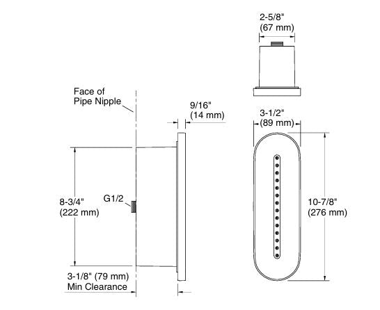 STATEMENT OBLONG VICHY BODY SPRAY - KOHLER LUXURY -  ( FRENCH GOLD - LUXURY - 0x0 mm - 0inchx0inch )