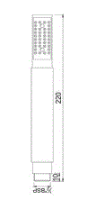ROUND S.FLOW W/O TUBE & HOOK - JAQUAR FAUCETS -  ( CHROME - HAND SHOWER - 0x15 mm - 0inchX0.5inch )