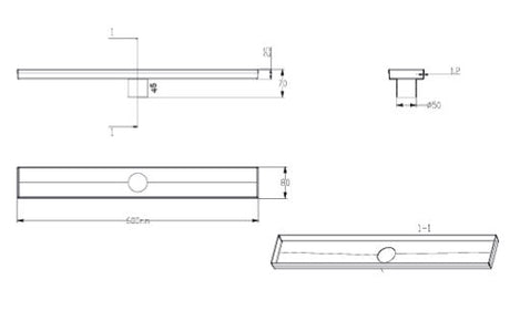 SHOWER  CHANNEL BASE 600MM LT W/O TOP - AQUANT -  ( 304 STAINLESS STEEL -  - 0x0 mm - 0inchx0inch )