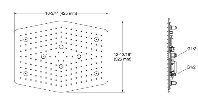 ML EDGE DF RECTANGLE - KOHLER LUXURY -  ( BRUSHED BRONZE - LUXURY - 425x330 mm - 13.2inchX0inch )
