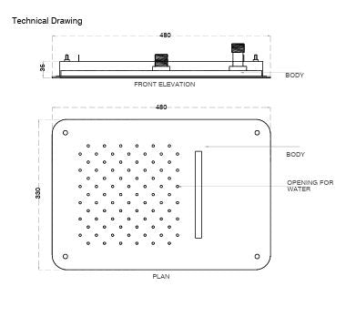 CONC CEILING MOUNTED SHOWER 2 FUN RAIN & WATERFALL W/INSTAL KIT FOR FALSE CEILING - AQUANT -  ( BRUSHED ROSE GOLD -  - 580x480 mm - 23.2inchX19.2inch )