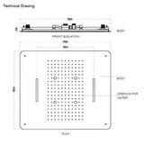 CONC CEILING MOUNTED SHOWER 3 FUN RAIN, DUAL WATERFALL & MIST W/INSTAL KIT FOR FALSE CEILING - AQUANT -  ( BRUSHED ROSE GOLD -  - 580x480 mm - 23.2inchX19.2inch )