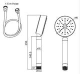 BRASS HAND SHOWER INCLUDES FLEXIBLE SHOWER HOSE 1.5 MTR POWDER FLOW - AQUANT -  ( ROSE GOLD -  - 80x0 mm - 3.2inchX0inch )