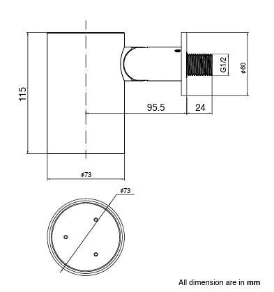 BRASS HYDRO SPOT WALL MOUNTED SHOWER WITH VELVET FLOW - AQUANT -  ( BRUSHED GOLD -  - 80x0 mm - 3.2inchX0inch )