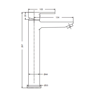 SINGLE LEVER BASIN MIXER TALL - HINDWARE FAUCETS -  ( POLISHED CHROME - ASPIRO - 0x0 mm - 0inchX0inch )