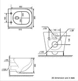 WALL HUNG WC RIMLESS W/UF SEAT COVER ( BOLT DISTANCE 7INCH) - AQUANT -  ( ROSE GOLD+WHITE -  - 0x0 mm - 0inchx0inch )