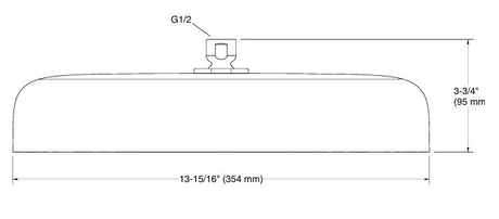 STATEMENT 1FLOW OBLONG RAINHEAD SHOWER - KOHLER LUXURY -  ( FRENCH GOLD - LUXURY - 0x353 mm - 0inchX14inch )