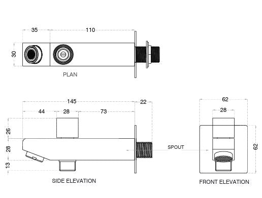 BUTTON SPOUT - AQUANT -  ( BRUSHED GOLD -  - 0x0 mm - 0inchx0inch )