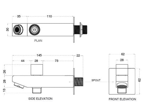 BUTTON SPOUT - AQUANT -  ( BRUSHED GOLD -  - 0x0 mm - 0inchx0inch )
