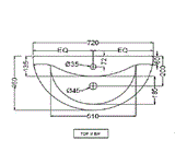 WASH BASIN W/MOUNT W/FIXING KIT - JAQUAR SWARE -  ( WHITE - VIGNETTE - 720x460 mm - 28.8inchX18.4inch )