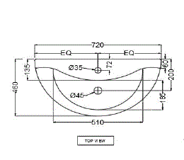 WASH BASIN W/MOUNT W/FIXING KIT - JAQUAR SWARE -  ( WHITE - VIGNETTE - 720x460 mm - 28.8inchX18.4inch )