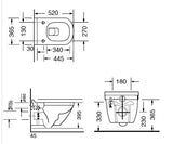 WALL HUNG EWC W/SEAT COVER WHITE ( BOLT DISTANCE 7INCH) - AQUANT -  ( WHITE -  - 0x0 mm - 0inchx0inch )