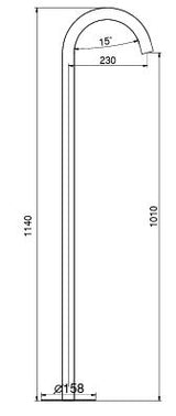 BRASS FLOOR STANDING SPOUT - AQUANT -  ( ROSE GOLD -  - 1140x0 mm - 45.6inchX0inch )