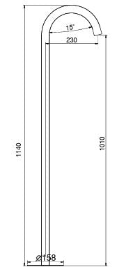 BRASS FLOOR STANDING SPOUT - AQUANT -  ( ROSE GOLD -  - 1140x0 mm - 45.6inchX0inch )