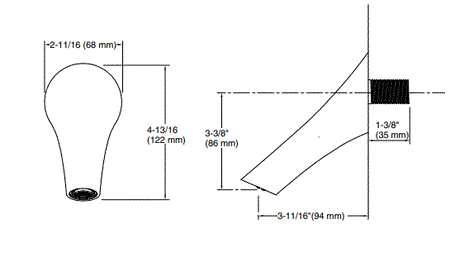 VIVE BATH SPOUT W/O DIVERTER - KOHLER PREMIUM -  ( POLISHED CHROME - PREMIUM - 0x0 mm - 0inchx0inch )