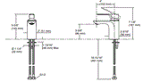 ALEO-SL BASIN MIXER SHORT BODY W/PIPES - KOHLER PREMIUM -  ( FRENCH GOLD - PREMIUM - 0x15 mm - 0.5inchX0.6inch )