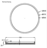 CONCRETE ROUND PLATE FOR SHELF - AQUANT -  ( TERRACOTTA RED -  - 395x40 mm - 15.8inchX1.6inch )