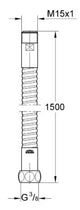 METAL HOSE FOR HEALTH FAUCET - GROHE-G2 -  ( CHROME - G2 - BAUCONTEMPORARY - 0x15 mm - 0inchX0.6inch )