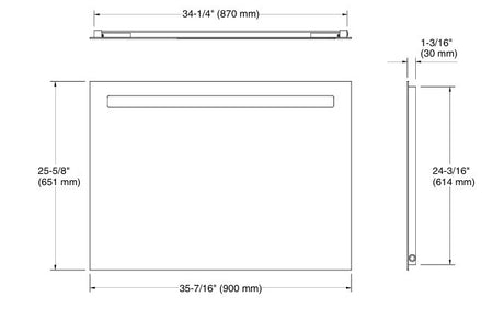 FOREFRONT LITE MIRROR 900MM - KOHLER LUXURY -  ( WHITE - LUXURY - 900x650 mm - 36inchX26inch )
