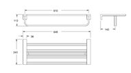 TOWEL SHELF - AMERICAN STANDARD -  ( CHROME - ACACIA E - 0x0 mm - 0inchX0inch )