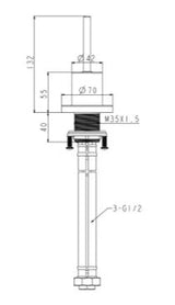 JOYSTICK TABLE MOUNTED DEUSCH MIXER - AQUANT -  ( ROSE GOLD -  - 0x15 mm - 0inchX0.6inch )