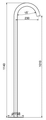 BRASS FLOOR STANDING SPOUT - AQUANT -  ( GRAPHITE GREY -  - 1140x0 mm - 45.6inchX0inch )