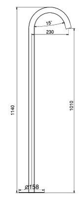 BRASS FLOOR STANDING SPOUT - AQUANT -  ( MATT BLACK -  - 1140x0 mm - 45.6inchX0inch )