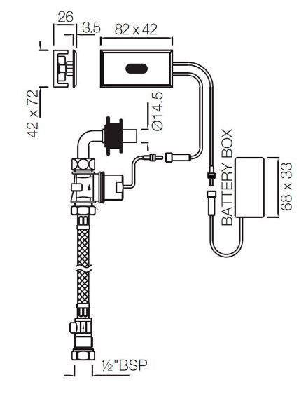 SENSOR KIT FOR 13255 URINAL - JAQUAR FAUCETS -  ( CHROME - SENSOR - 0x0 mm - 0inchx0inch )