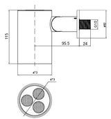 BRASS HYDRO SPOT WALL MOUNTED SHOWER WITH MIST FLOW - AQUANT -  ( CHROME -  - 80x0 mm - 3.2inchX0inch )