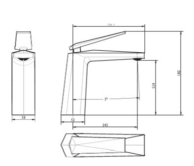 SINGLE LEVER BRASS BASIN MIXER FOAM FLOW (SHORT BODY) - AQUANT -  ( CHROME - CRYSTAL - 0x15 mm - 0inchX0.6inch )