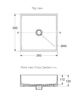 MICA-COUNTER TOP W/BASIN SQ W/O OVERFLOW - KOHLER LUXURY -  ( WHITE - LUXURY - 393x393 mm - 16inchX16inch )
