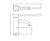 SINGLE LEVER BASIN MIXER - HINDWARE FAUCETS -  ( POLISHED CHROME - FLORA-NEO CLASSIC - 0x15 mm - 0inchX0.5inch )
