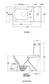 E.W.C ELEMENT ONE-PIECE S-TRAP 300MM - HINDWARE -  ( STAR WHITE - ITALIAN - 0x0 mm - 0inchX0inch )