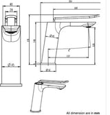 BRASS BASIN MIXER - AQUANT -  ( ROSE GOLD+MATT BLACK - CURVE SERIES - 0x15 mm - 0inchX0.6inch )