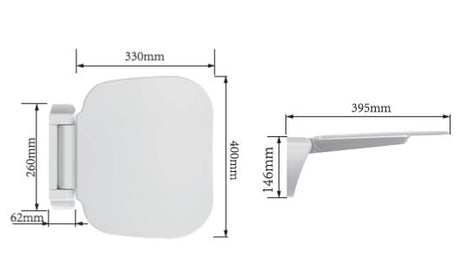 UF FOLDING BATHCHAIR 150 KG WEIGHT CAPACITY - AQUANT -  ( WHITE -  - 0x400x390 mm - 0inchX16inchX15.6inch )