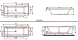 BATH TUB W/POWDER COATED FRAME - JAQUAR WELLNESS - ( WHITE - FONTE - 1800x800 mm - 72inchX32inch )