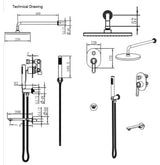 COMPLETE BATHROOM SET W/3 WAY.DIV - AQUANT -  ( MATT WHITE+ROSE GOLD -  - 0x0 mm - 0inchx0inch )