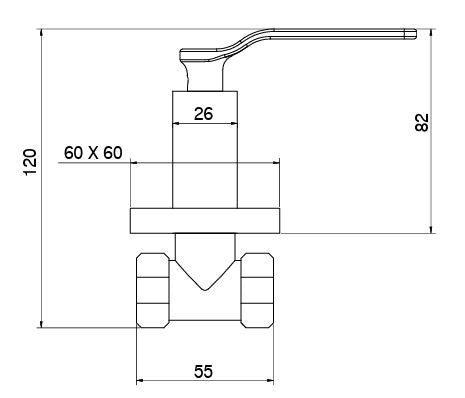 BRASS CONCEALED GOLD STOP COCK - AQUANT -  ( GOLD - WAVE SERIES - 0x0 mm - 0inchx0inch )