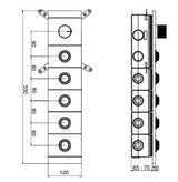 HIGH FLOW CONC THERMOSTATIC MULTI FUN DIVERTER WITH 5 OUTLETS WITH FLOW CONTROL 20MM INLET HORIZONTAL PLATE - AQUANT -  ( BRUSHED ROSE GOLD -  - 20x0 mm - 0.8inchX0inch )