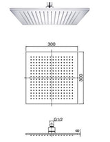 RAIN SHOWER SQUARE - AQUANT -  ( BRASS -  - 300x300 mm - 12inchX12inch )