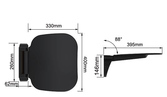 UF FOLDING BATHCHAIR 150 KG WEIGHT CAPACITY - AQUANT -  ( BLACK -  - 400x390 mm - 16inchX15.6inch )