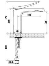 BRASS BASIN MIXER - AQUANT -  ( CHROME - WAVE SERIES - 0x15 mm - 0inchX0.6inch )