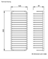 WALL MOUNTED FRONT SHELF - AQUANT -  ( CHROME - ACCESSORIES - 300x120x180 mm - 12inchX4.8inchX7.2inch )