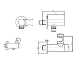 BRASS PLAIN SPOUT WALL OUT LET WITH IN-BUILT SWIVEL HOOK - AQUANT -  ( CHROME -  - 0x0 mm - 0inchx0inch )