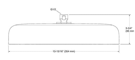 STATEMENT 1FLOW OBLONG RAINHEAD SHOWER - KOHLER LUXURY -  ( BRUSHED BRONZE - LUXURY - 0x353 mm - 0inchX14inch )