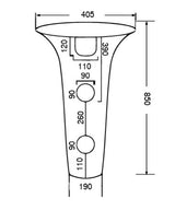 FLOOR MOUNT FULL PEDESTAL BASIN - AQUANT -  ( MATT BLACK -  - 415x405 mm - 17inchX16inch )