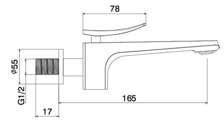 BRASS BIB COCK - AQUANT -  ( MATT BLACK - WAVE SERIES - 0x0 mm - 0inchx0inch )