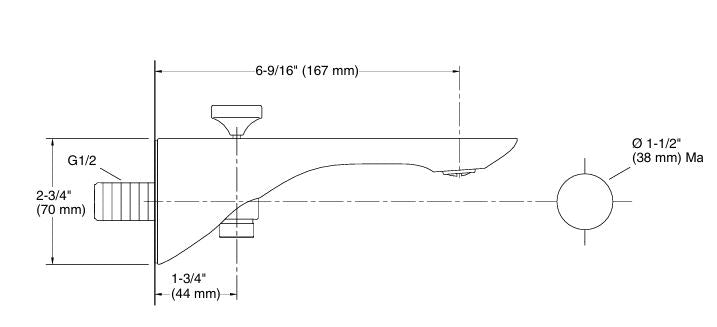 MODERNLIFE EDGE BATH SPOUT WITH DIVERTER - KOHLER LUXURY -  ( ROSE GOLD - LUXURY - 0x15 mm - 0inchX0.6inch )