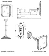 BRASS MIRROR WITH DUAL LED LIGHT SQUARE - AQUANT -  ( ROSE GOLD - ACCESSORIES - 250x190 mm - 10inchX7.6inch )